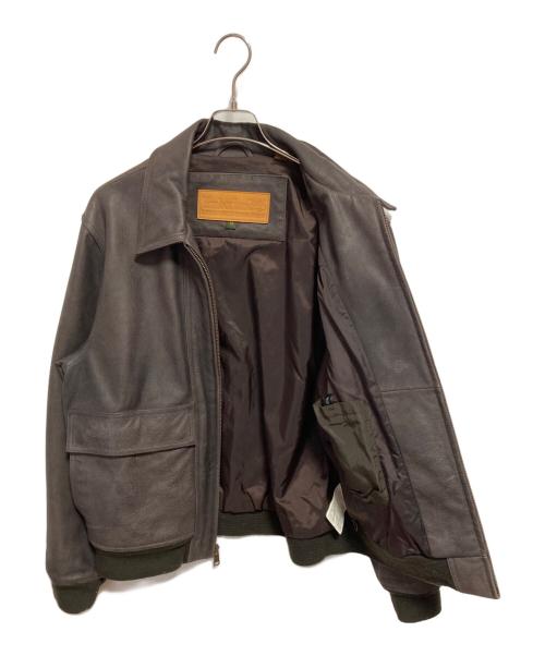 Timberland WEATHERGEAR（ティンバーランド ウェザーギア）Timberland WEATHERGEAR (ティンバーランド ウェザーギア) カウハイドレザージャケット ブラウン サイズ:Mの古着・服飾アイテム