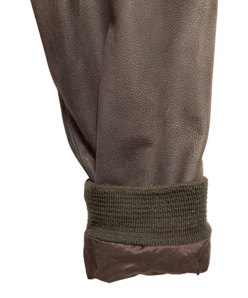 Timberland WEATHERGEAR（ティンバーランド ウェザーギア）Timberland WEATHERGEAR (ティンバーランド ウェザーギア) カウハイドレザージャケット ブラウン サイズ:Mの古着・服飾アイテム