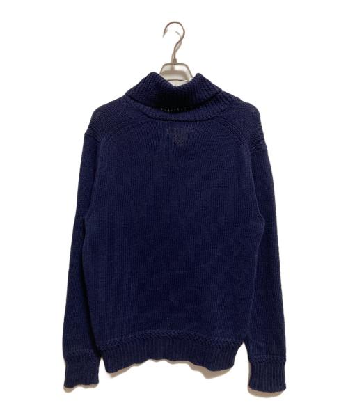 POLO RALPH LAUREN（ポロ・ラルフローレン）POLO RALPH LAUREN (ポロ・ラルフローレン) 星条旗柄ショールカラーニット ネイビー サイズ:XLの古着・服飾アイテム