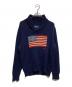 POLO RALPH LAUREN（ポロ・ラルフローレン）の古着「星条旗柄ショールカラーニット」｜ネイビー