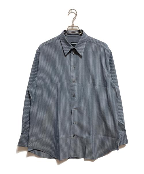 GIORGIO ARMANI（ジョルジョアルマーニ）GIORGIO ARMANI (ジョルジョアルマーニ) ピンストライプシャツ ブルー サイズ:43の古着・服飾アイテム