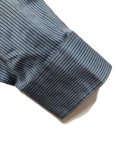GIORGIO ARMANI（ジョルジョアルマーニ）GIORGIO ARMANI (ジョルジョアルマーニ) ストライプシルクシャツ ブルー サイズ:41の古着・服飾アイテム