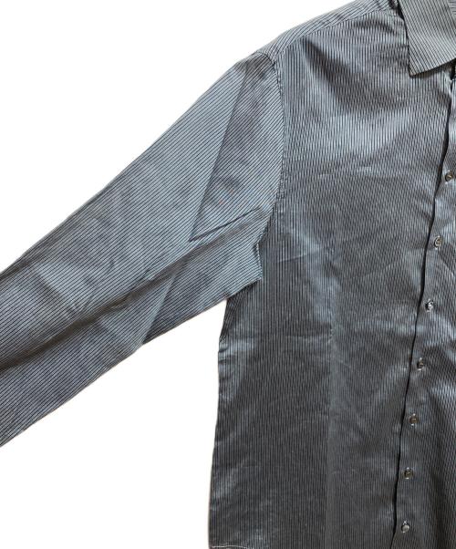 GIORGIO ARMANI（ジョルジョアルマーニ）GIORGIO ARMANI (ジョルジョアルマーニ) ストライプシルクシャツ ブルー サイズ:41の古着・服飾アイテム