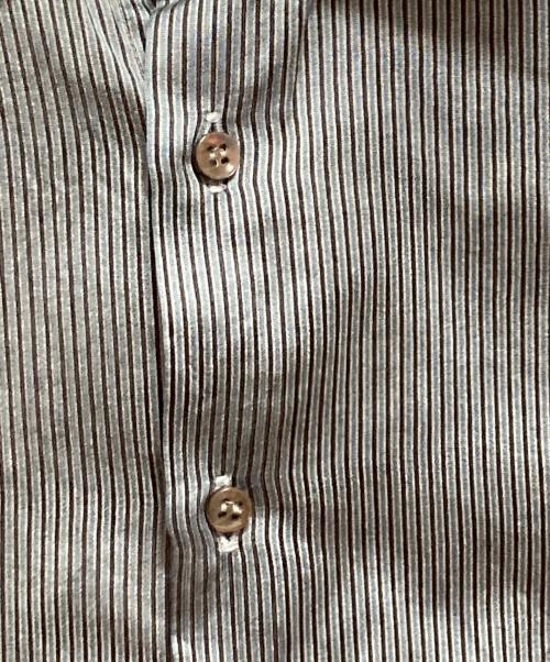 GIORGIO ARMANI（ジョルジョアルマーニ）GIORGIO ARMANI (ジョルジョアルマーニ) ストライプシルクシャツ ブルー サイズ:41の古着・服飾アイテム