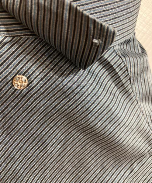 GIORGIO ARMANI（ジョルジョアルマーニ）GIORGIO ARMANI (ジョルジョアルマーニ) ストライプシルクシャツ ブルー サイズ:41の古着・服飾アイテム