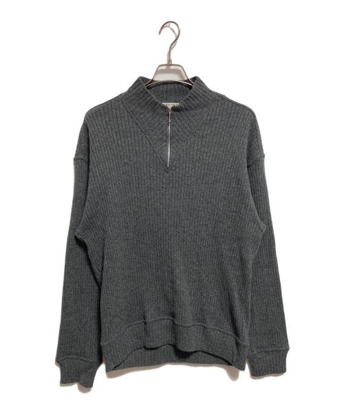 GIORGIO ARMANI（ジョルジオアルマーニ）GIORGIO ARMANI (ジョルジオアルマーニ) ハーフジップニット グレー サイズ:Mの古着・服飾アイテム