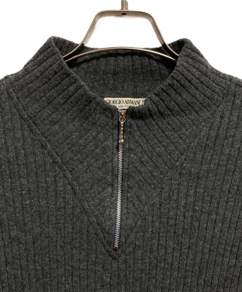 GIORGIO ARMANI（ジョルジオアルマーニ）GIORGIO ARMANI (ジョルジオアルマーニ) ハーフジップニット グレー サイズ:Mの古着・服飾アイテム