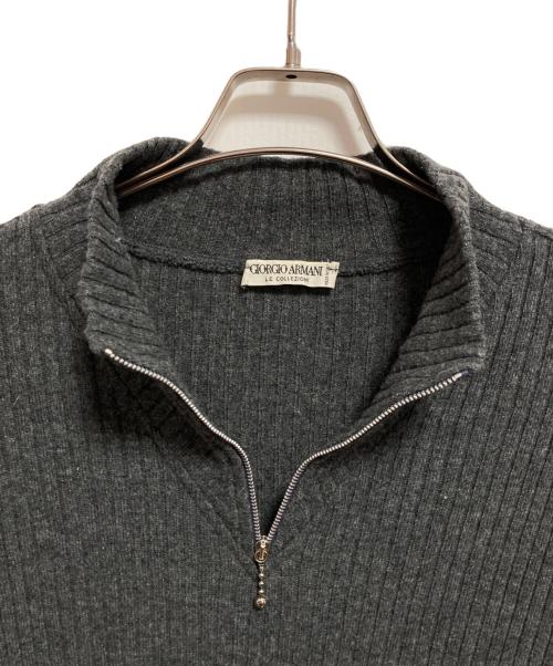 GIORGIO ARMANI（ジョルジオアルマーニ）GIORGIO ARMANI (ジョルジオアルマーニ) ハーフジップニット グレー サイズ:Mの古着・服飾アイテム