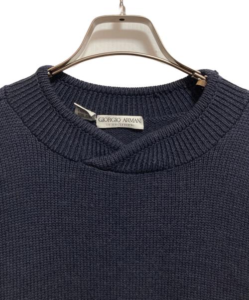 GIORGIO ARMANI LE COLLEZIONI（ジョルジオアルマーニ）GIORGIO ARMANI LE COLLEZIONI (ジョルジオアルマーニ) ウールニット ネイビー サイズ:Mの古着・服飾アイテム