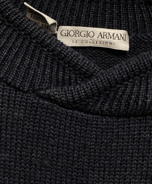 GIORGIO ARMANI LE COLLEZIONI（ジョルジオアルマーニ）GIORGIO ARMANI LE COLLEZIONI (ジョルジオアルマーニ) ウールニット ネイビー サイズ:Mの古着・服飾アイテム
