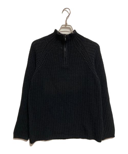 GIORGIO ARMANI LE COLLEZIONI（ジョルジオアルマーニ）GIORGIO ARMANI LE COLLEZIONI (ジョルジオアルマーニ) ハーフジップニット ブラック サイズ:48の古着・服飾アイテム