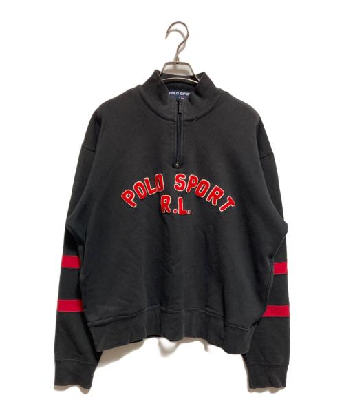 POLO SPORT（ポロスポーツ）POLO SPORT (ポロスポーツ) ハーフジップスウェット ブラック サイズ:Lの古着・服飾アイテム