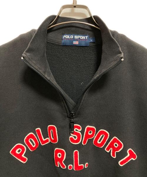 POLO SPORT（ポロスポーツ）POLO SPORT (ポロスポーツ) ハーフジップスウェット ブラック サイズ:Lの古着・服飾アイテム