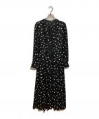 ANAYIアナイ）の古着「ドット柄シャツワンピース」｜ブラック