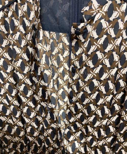 ANAYI（アナイ）ANAYI (アナイ) キャットプリント総柄ワンピース ブラウン×ネイビー サイズ:36の古着・服飾アイテム