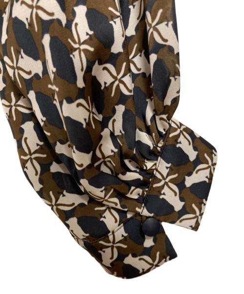 ANAYI（アナイ）ANAYI (アナイ) キャットプリント総柄ワンピース ブラウン×ネイビー サイズ:36の古着・服飾アイテム