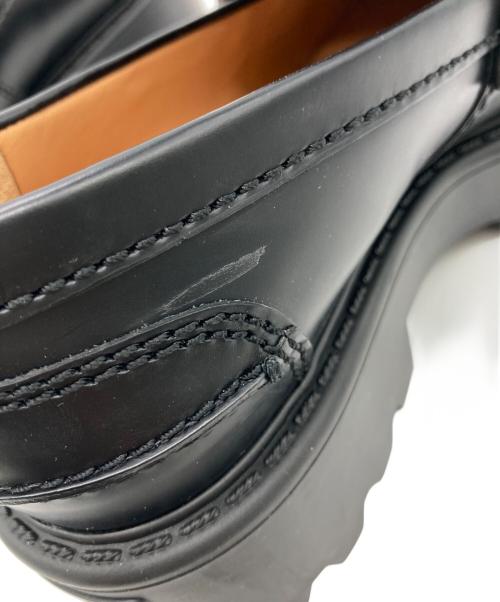 MIU MIU（ミュウミュウ）MIU MIU (ミュウミュウ) ブラッシュドレザー ローファー ブラック サイズ:37の古着・服飾アイテム