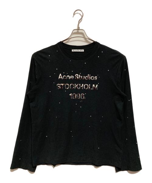 Acne studios（アクネ ストゥディオズ）Acne studios (アクネ ストゥディオズ) ラインストーンロゴTシャツ ブラック サイズ:Mの古着・服飾アイテム