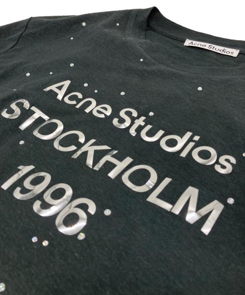 Acne studios（アクネ ストゥディオズ）Acne studios (アクネ ストゥディオズ) ラインストーンロゴTシャツ ブラック サイズ:Mの古着・服飾アイテム