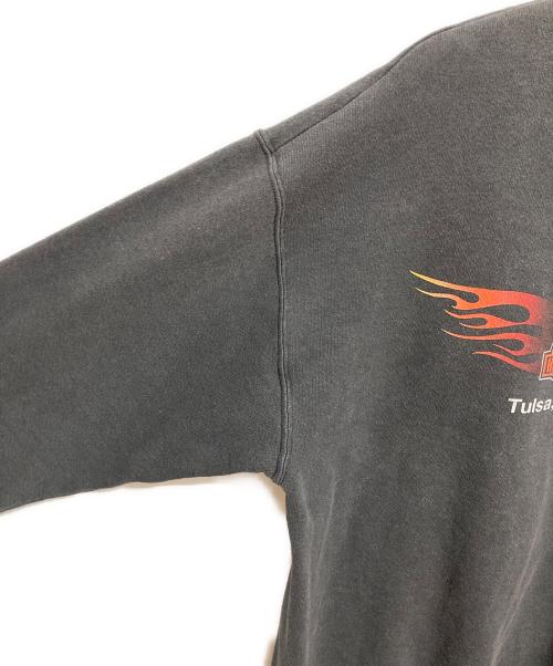 HARLEY-DAVIDSON（ハーレーダビッドソン）HARLEY-DAVIDSON (ハーレーダビッドソン) クルーネックスウェット ブラック サイズ:Lの古着・服飾アイテム