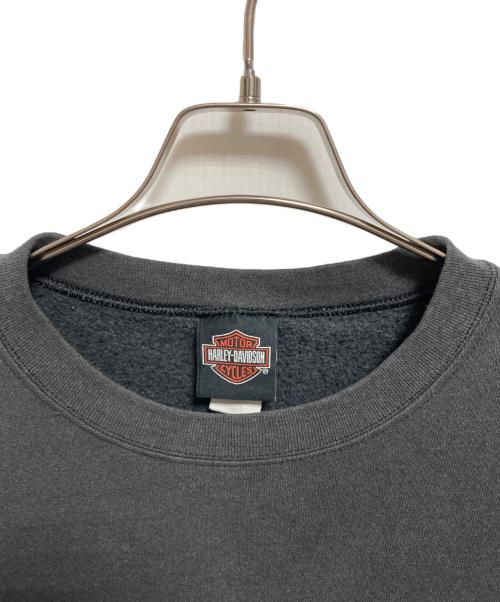 HARLEY-DAVIDSON（ハーレーダビッドソン）HARLEY-DAVIDSON (ハーレーダビッドソン) クルーネックスウェット ブラック サイズ:Lの古着・服飾アイテム