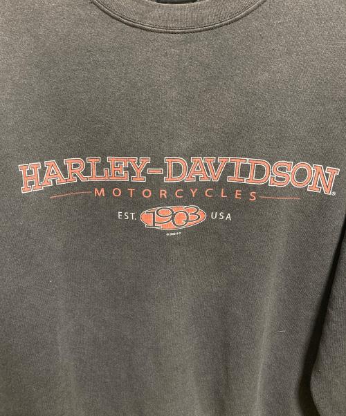 HARLEY-DAVIDSON（ハーレーダビッドソン）HARLEY-DAVIDSON (ハーレーダビッドソン) クルーネックスウェット ブラック サイズ:Lの古着・服飾アイテム