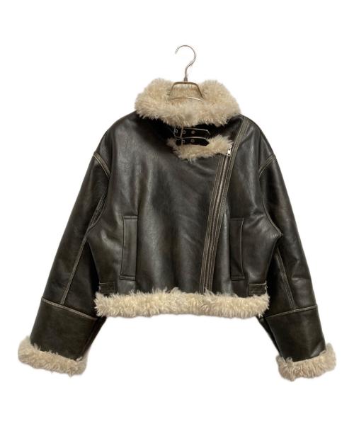 MURUA（ムルーア）MURUA (ムルーア) ヴィンテージライクショートフェイクムートン ジャケット ブラウン サイズ:FREEの古着・服飾アイテム