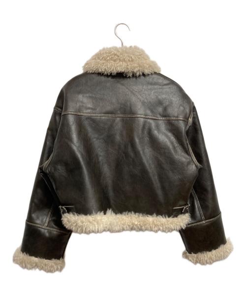 MURUA（ムルーア）MURUA (ムルーア) ヴィンテージライクショートフェイクムートン ジャケット ブラウン サイズ:FREEの古着・服飾アイテム