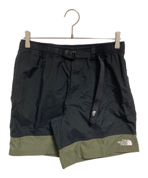 THE NORTH FACE（ザ ノース フェイス）THE NORTH FACE (ザ ノース フェイス) Nuptse Short ブラック×グリーン サイズ:Lの古着・服飾アイテム