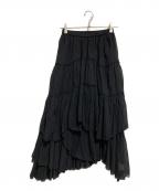 CASA FLINEカーサフライン）の古着「コットンティアードスカート」｜ブラック