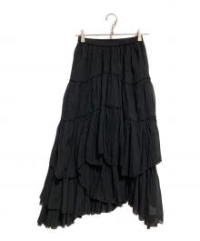 CASA FLINE（カーサフライン）の古着「コットンティアードスカート」｜ブラック