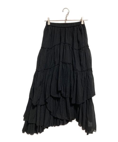 CASA FLINE（カーサフライン）CASA FLINE (カーサフライン) コットンティアードスカート ブラック サイズ:1の古着・服飾アイテム