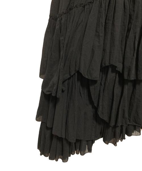 CASA FLINE（カーサフライン）CASA FLINE (カーサフライン) コットンティアードスカート ブラック サイズ:1の古着・服飾アイテム