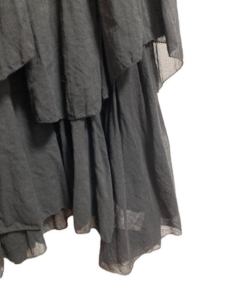 CASA FLINE（カーサフライン）CASA FLINE (カーサフライン) コットンティアードスカート ブラック サイズ:1の古着・服飾アイテム