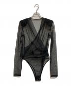 CLANEクラネ）の古着「SHEER DRAPE BODYSUITS」｜ブラック
