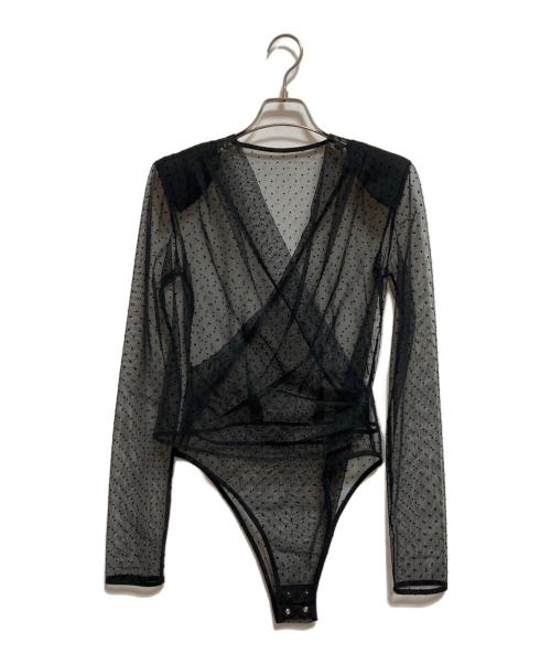 CLANE（クラネ）CLANE (クラネ) SHEER DRAPE BODYSUITS ブラック サイズ:1の古着・服飾アイテム