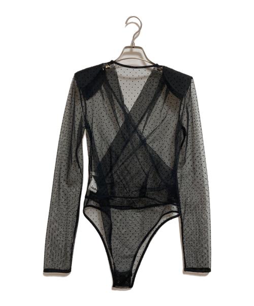 CLANE（クラネ）CLANE (クラネ) SHEER DRAPE BODYSUITS ブラック サイズ:1の古着・服飾アイテム