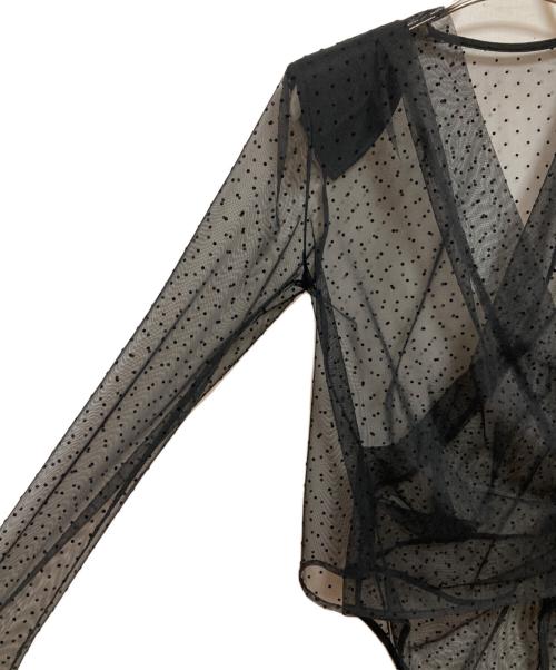 CLANE（クラネ）CLANE (クラネ) SHEER DRAPE BODYSUITS ブラック サイズ:1の古着・服飾アイテム