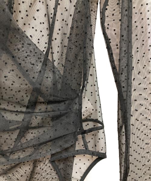 CLANE（クラネ）CLANE (クラネ) SHEER DRAPE BODYSUITS ブラック サイズ:1の古着・服飾アイテム