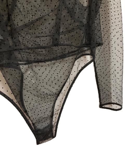 CLANE（クラネ）CLANE (クラネ) SHEER DRAPE BODYSUITS ブラック サイズ:1の古着・服飾アイテム