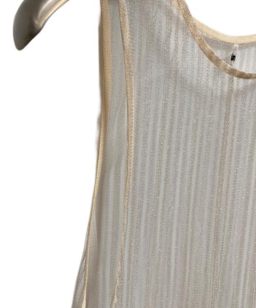 TanC TOKYO（タンク トウキョウ）TanC TOKYO (タンク トウキョウ) SPARKLING TULLE STRIPE ドレス ベージュ サイズ:FREEの古着・服飾アイテム