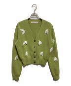 LEINWANDEラインヴァンド）の古着「Sprout Knitted Cardigan」｜グリーン