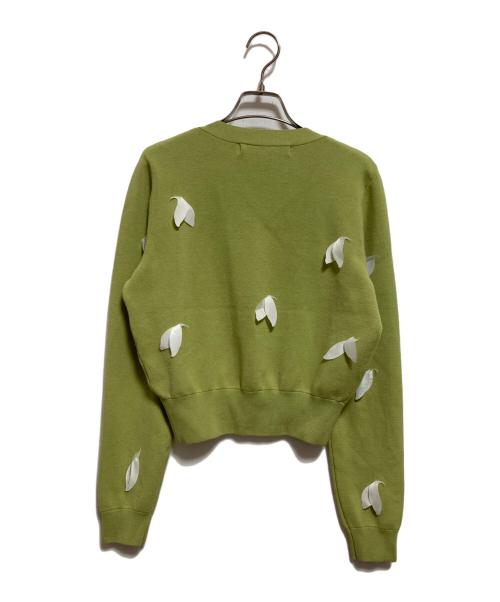 LEINWANDE（ラインヴァンド）LEINWANDE (ラインヴァンド) Sprout Knitted Cardigan グリーン サイズ:FREEの古着・服飾アイテム