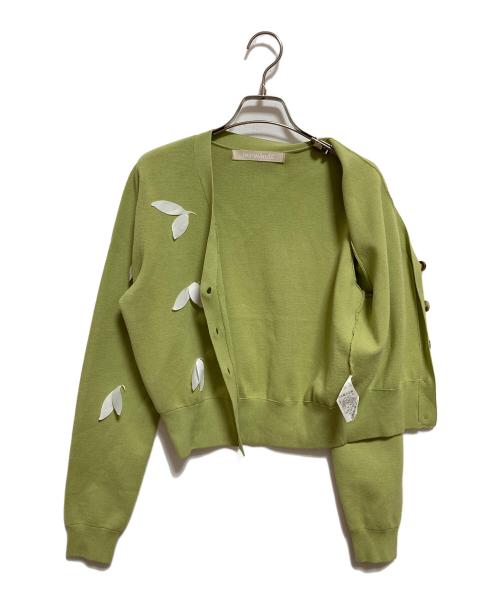 LEINWANDE（ラインヴァンド）LEINWANDE (ラインヴァンド) Sprout Knitted Cardigan グリーン サイズ:FREEの古着・服飾アイテム