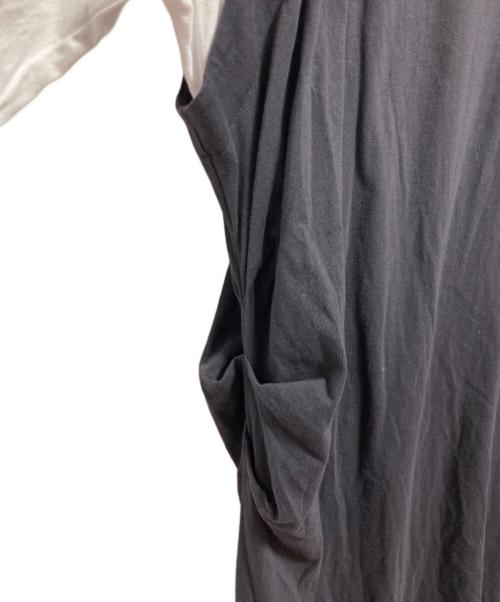 nagonstans（ナゴンスタンス）nagonstans (ナゴンスタンス) layered dress ブラック×ホワイト サイズ:Mの古着・服飾アイテム