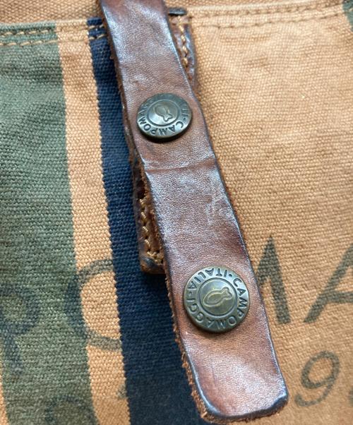 campomaggi（カンポマッジ）campomaggi (カンポマッジ) ストライプキャンバストートバッグ ベージュの古着・服飾アイテム