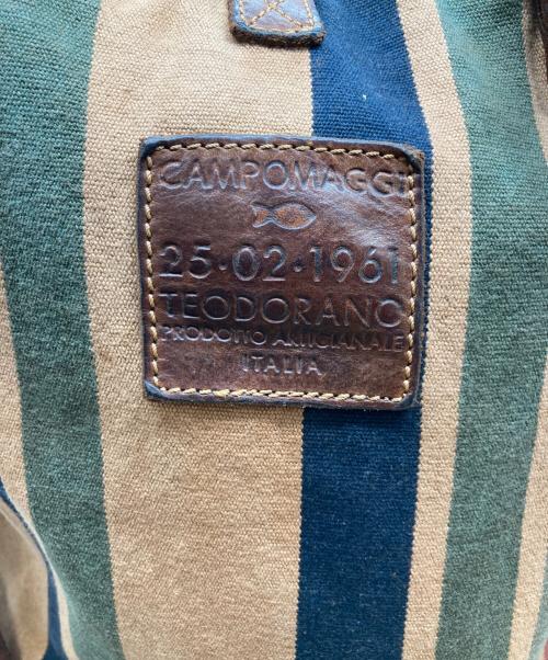 campomaggi（カンポマッジ）campomaggi (カンポマッジ) ストライプキャンバストートバッグ ベージュの古着・服飾アイテム