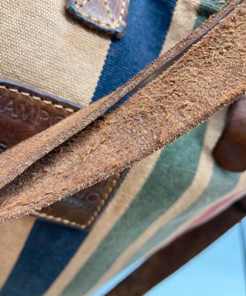 campomaggi（カンポマッジ）campomaggi (カンポマッジ) ストライプキャンバストートバッグ ベージュの古着・服飾アイテム