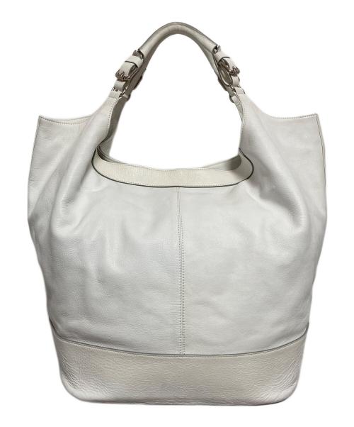 JIL SANDER（ジルサンダー）JIL SANDER (ジルサンダー) バスケットショルダートートバッグ ホワイトの古着・服飾アイテム