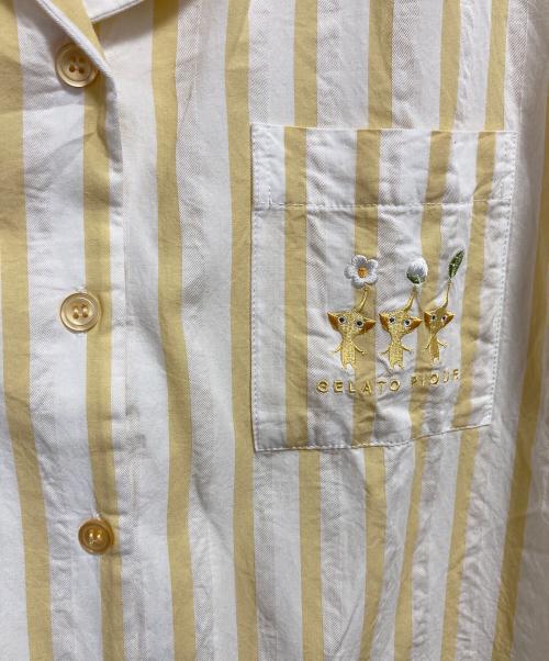 gelato pique（ジェラートピケ）gelato pique (ジェラートピケ) PIKUMIN ルームウェア セットアップ ホワイト×イエロー サイズ:FREEの古着・服飾アイテム